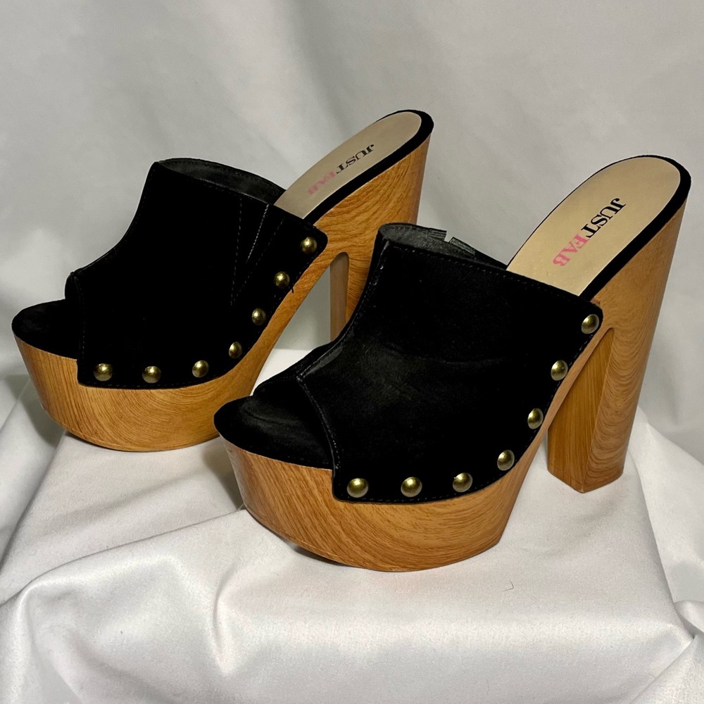 Heels Clogs Platform Black Size 5